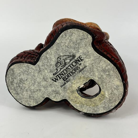 Windstone Editions 1986 Dragon Vintage Statuette Turquoise Gold Brown 9.5" Pena - Picture 6 of 16